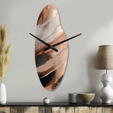 Rose gold And Pink Forms In Contemporary II - Asymmetric Metal Wall Clock