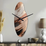 Rose gold And Pink Forms In Contemporary II - Asymmetric Metal Wall Clock