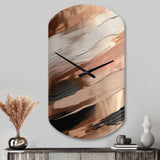 Rose gold And Pink Forms In Contemporary II - Asymmetric Metal Wall Clock