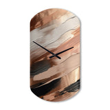 Rose gold And Pink Forms In Contemporary II - Asymmetric Metal Wall Clock