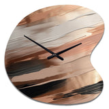 Rose gold And Pink Forms In Contemporary II - Asymmetric Metal Wall Clock
