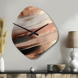 Rose gold And Pink Forms In Contemporary II - Asymmetric Metal Wall Clock