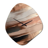 Rose gold And Pink Forms In Contemporary II - Asymmetric Metal Wall Clock