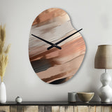 Rose gold And Pink Forms In Contemporary II - Asymmetric Metal Wall Clock