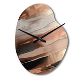 Rose gold And Pink Forms In Contemporary II - Asymmetric Metal Wall Clock
