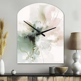 Green And Cream Essence Of Modernity I - Asymmetric Metal Wall Clock