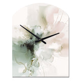 Green And Cream Essence Of Modernity I - Asymmetric Metal Wall Clock