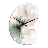 Green And Cream Essence Of Modernity I - Asymmetric Metal Wall Clock