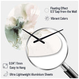 Green And Cream Essence Of Modernity I - Asymmetric Metal Wall Clock