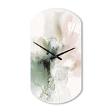 Green And Cream Essence Of Modernity I - Asymmetric Metal Wall Clock