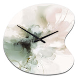 Green And Cream Essence Of Modernity I - Asymmetric Metal Wall Clock