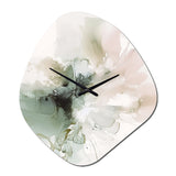 Green And Cream Essence Of Modernity I - Asymmetric Metal Wall Clock