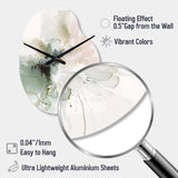 Green And Cream Essence Of Modernity I - Asymmetric Metal Wall Clock