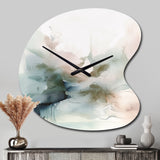 Green And Cream Essence Of Modernity II - Asymmetric Metal Wall Clock