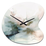 Green And Cream Essence Of Modernity II - Asymmetric Metal Wall Clock