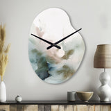 Green And Cream Essence Of Modernity II - Asymmetric Metal Wall Clock