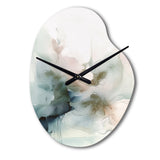 Green And Cream Essence Of Modernity II - Asymmetric Metal Wall Clock