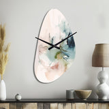 Green And Cream Essence Of Modernity IV - Asymmetric Metal Wall Clock