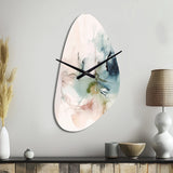 Green And Cream Essence Of Modernity IV - Asymmetric Metal Wall Clock
