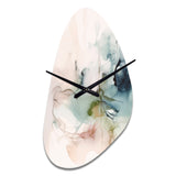 Green And Cream Essence Of Modernity IV - Asymmetric Metal Wall Clock