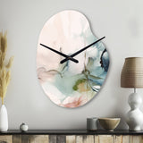 Green And Cream Essence Of Modernity IV - Asymmetric Metal Wall Clock