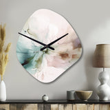 Green And Cream Abstracted Realities I - Asymmetric Metal Wall Clock