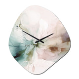 Green And Cream Abstracted Realities I - Asymmetric Metal Wall Clock