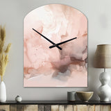 Pink Delicate Abstract Marble I - Asymmetric Metal Wall Clock