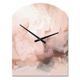 Pink Delicate Abstract Marble I - Asymmetric Metal Wall Clock