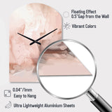 Pink Delicate Abstract Marble I - Asymmetric Metal Wall Clock
