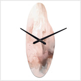 Pink Delicate Abstract Marble I - Asymmetric Metal Wall Clock
