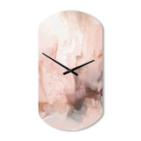 Pink Delicate Abstract Marble I - Asymmetric Metal Wall Clock