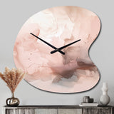 Pink Delicate Abstract Marble I - Asymmetric Metal Wall Clock