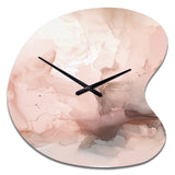 Pink Delicate Abstract Marble I - Asymmetric Metal Wall Clock