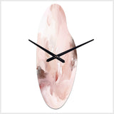Pink Delicate Abstract Marble III - Asymmetric Metal Wall Clock