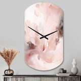 Pink Delicate Abstract Marble III - Asymmetric Metal Wall Clock