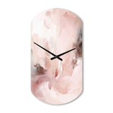 Pink Delicate Abstract Marble III - Asymmetric Metal Wall Clock