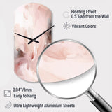 Pink Delicate Abstract Marble III - Asymmetric Metal Wall Clock