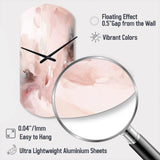 Pink Delicate Abstract Marble III - Asymmetric Metal Wall Clock