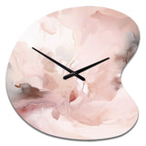 Pink Delicate Abstract Marble III - Asymmetric Metal Wall Clock