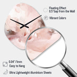 Pink Delicate Abstract Marble III - Asymmetric Metal Wall Clock