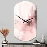 Pink Delicate Abstract Marble IV - Asymmetric Metal Wall Clock