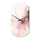 Pink Delicate Abstract Marble IV - Asymmetric Metal Wall Clock