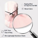 Pink Delicate Abstract Marble IV - Asymmetric Metal Wall Clock