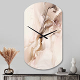 Brown Abstract Delicate Marble I - Asymmetric Metal Wall Clock