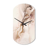 Brown Abstract Delicate Marble I - Asymmetric Metal Wall Clock