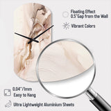 Brown Abstract Delicate Marble I - Asymmetric Metal Wall Clock