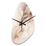 Brown Abstract Delicate Marble I - Asymmetric Metal Wall Clock