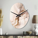 Brown Abstract Delicate Marble I - Asymmetric Metal Wall Clock
