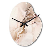 Brown Abstract Delicate Marble I - Asymmetric Metal Wall Clock